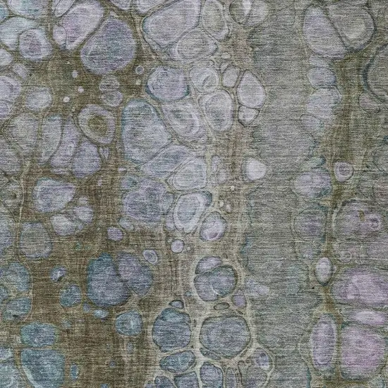 Brown And Gray Abstract Washable Indoor Outdoor Area Rug Photo 4