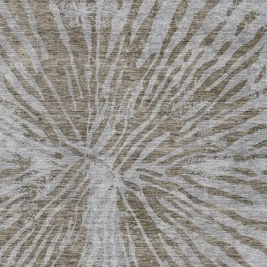 Brown And Gray Abstract Washable Indoor Outdoor Area Rug Photo 6