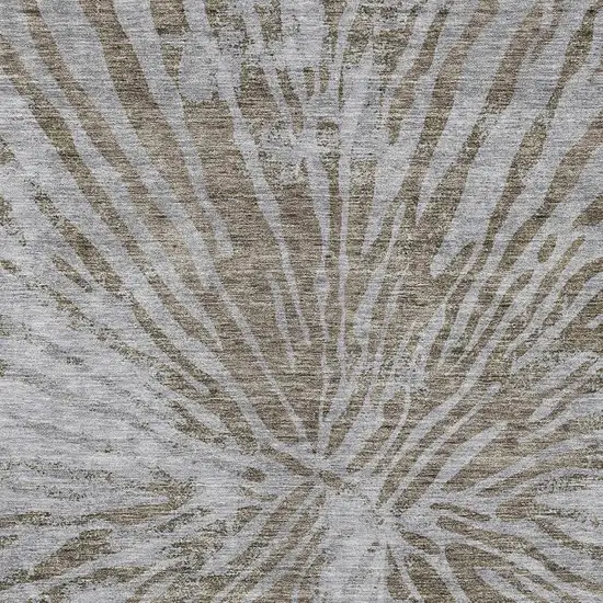 Brown And Gray Abstract Washable Indoor Outdoor Area Rug Photo 6