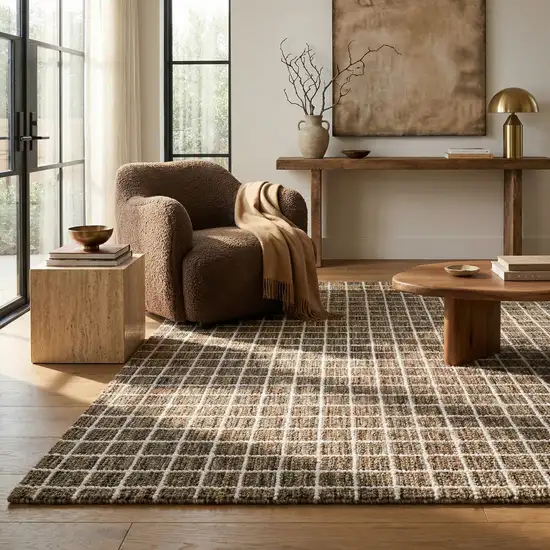Brown And Gray Geometric Area Rug Photo 5