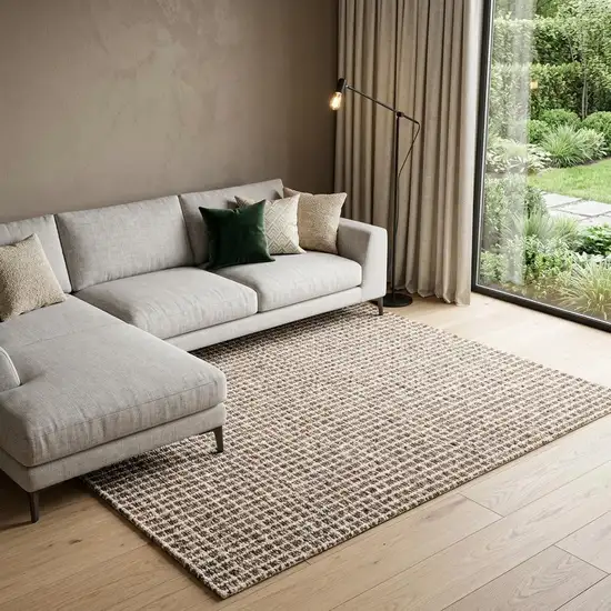 Brown And Gray Geometric Area Rug Photo 1