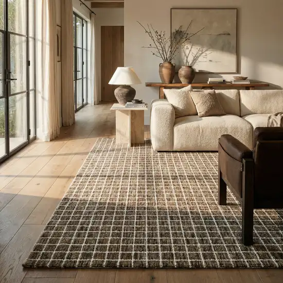 Brown And Gray Geometric Area Rug Photo 8