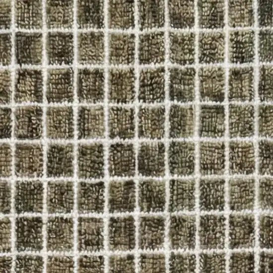 Brown And Gray Geometric Runner Rug Photo 3