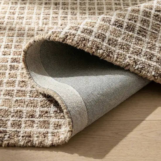Brown And Gray Geometric Runner Rug Photo 7