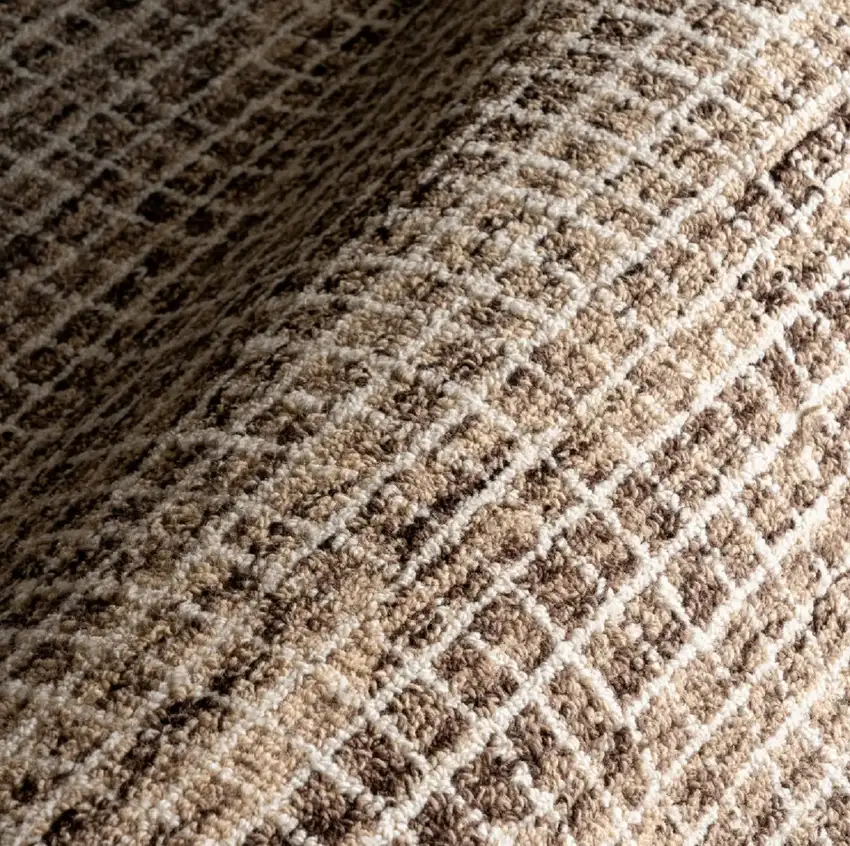 Brown And Gray Geometric Runner Rug Photo 8