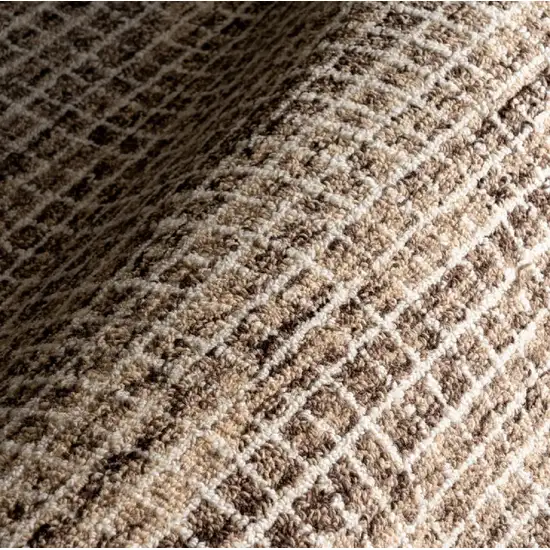 Brown And Gray Geometric Runner Rug Photo 8