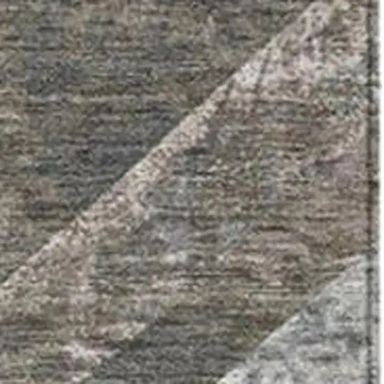 Brown And Gray Geometric Washable Indoor Outdoor Area Rug Photo 3