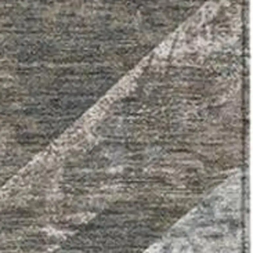 Brown And Gray Geometric Washable Indoor Outdoor Area Rug Photo 3