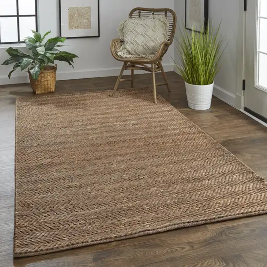Brown And Gray Hand Woven Area Rug Photo 6