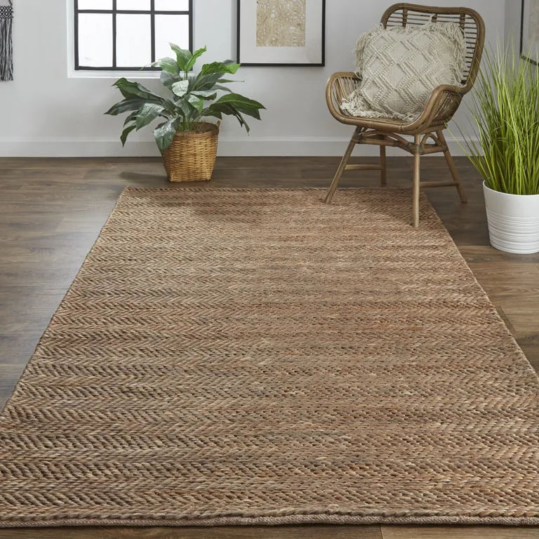 Brown And Gray Hand Woven Area Rug Photo 5