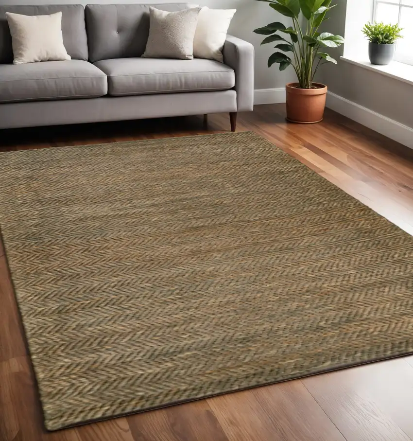 Brown And Gray Hand Woven Area Rug Photo 1