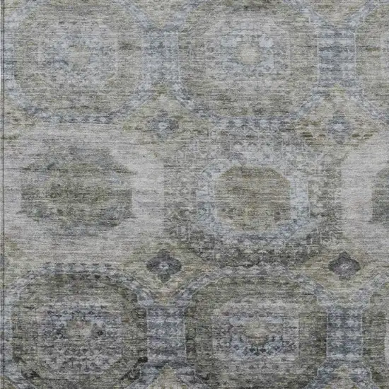 Brown And Gray Medallion Washable Indoor Outdoor Area Rug Photo 3