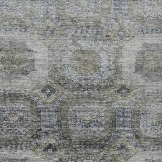 Brown And Gray Medallion Washable Indoor Outdoor Area Rug Photo 4