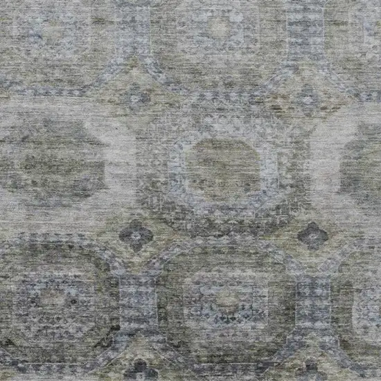 Brown And Gray Medallion Washable Indoor Outdoor Area Rug Photo 4