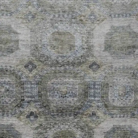 Brown And Gray Medallion Washable Indoor Outdoor Area Rug Photo 4
