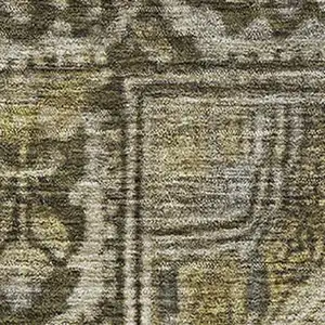 Photo of Brown And Gray Oriental Washable Area Rug With UV Protection