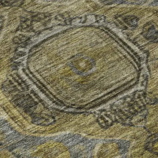 Brown And Gray Oriental Washable Area Rug With UV Protection Photo 8