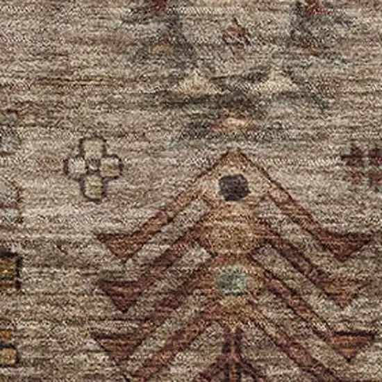 Brown And Gray Southwestern Washable Area Rug With UV Protection Photo 3