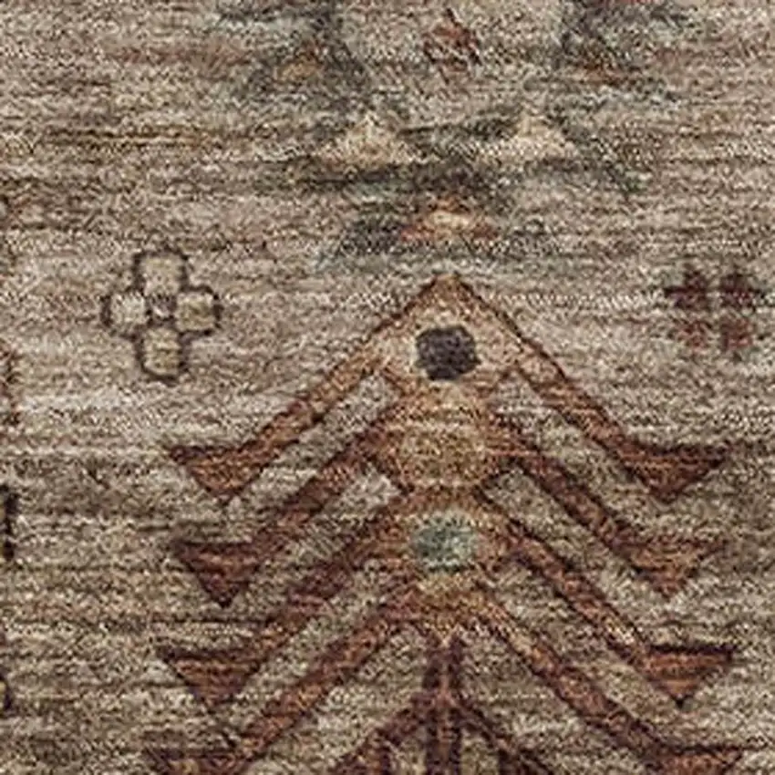 Brown And Gray Southwestern Washable Area Rug With UV Protection Photo 3