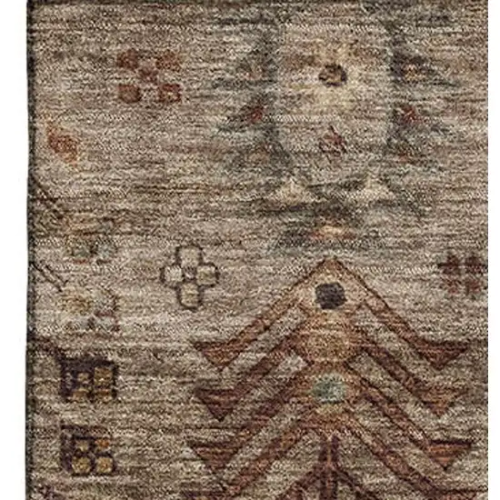 Brown And Gray Southwestern Washable Area Rug With UV Protection Photo 4