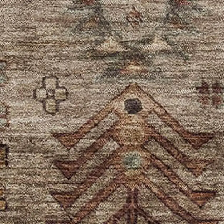 Brown And Gray Southwestern Washable Area Rug With UV Protection Photo 3