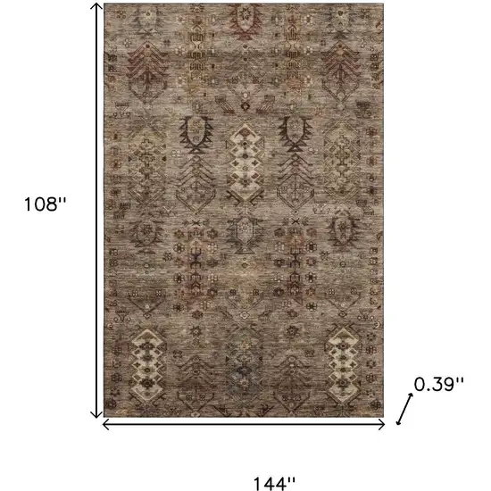 Brown And Gray Southwestern Washable Area Rug With UV Protection Photo 9