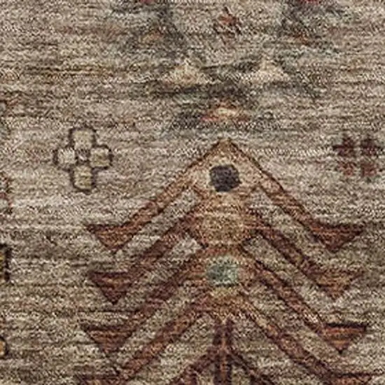 Brown And Gray Southwestern Washable Area Rug With UV Protection Photo 3