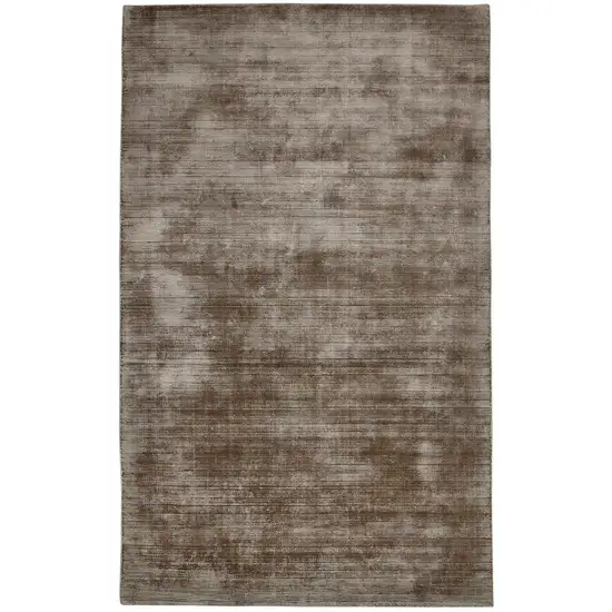 Brown And Gray Striped Hand Woven Area Rug Photo 2