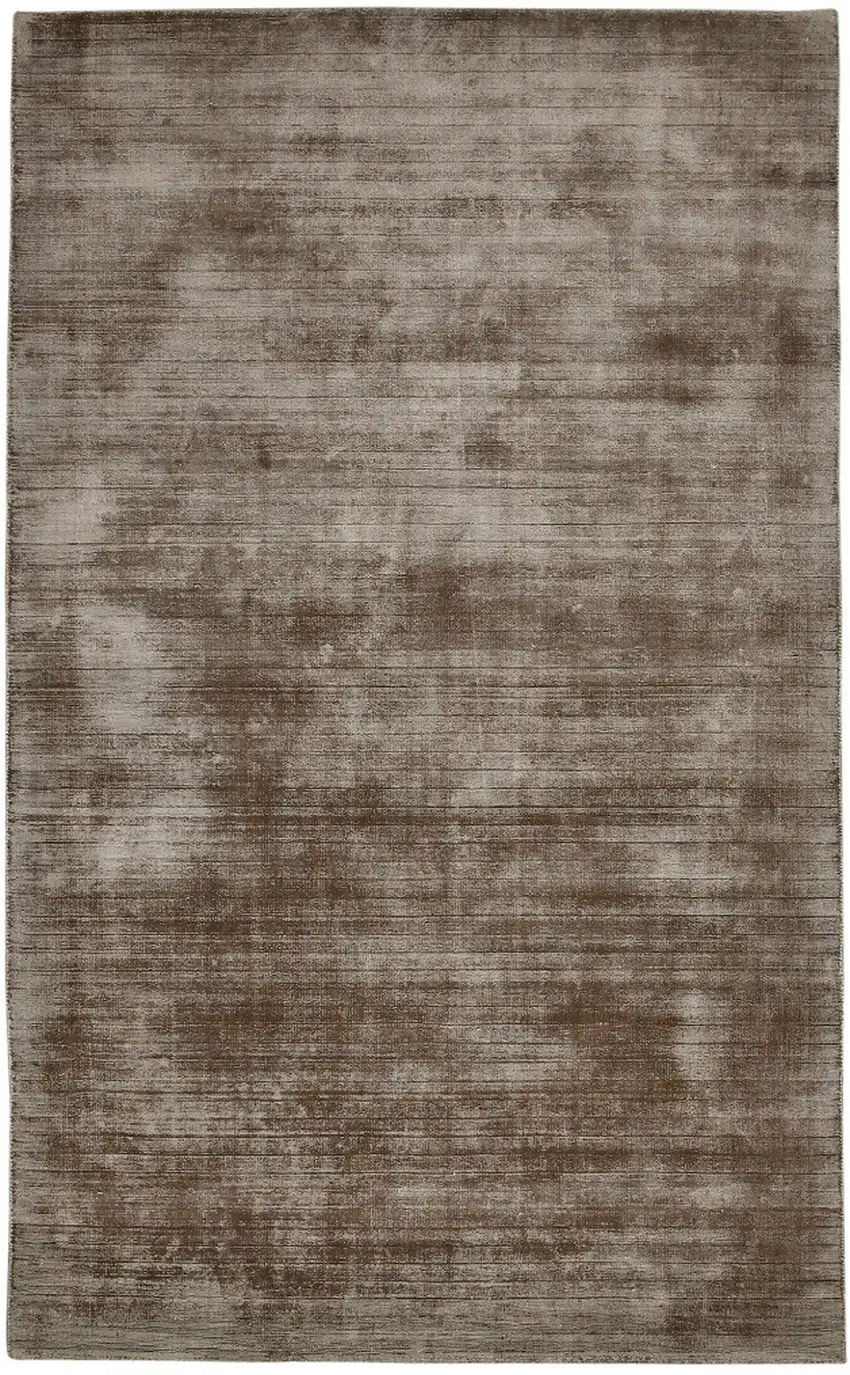 Brown And Gray Striped Hand Woven Area Rug Photo 2