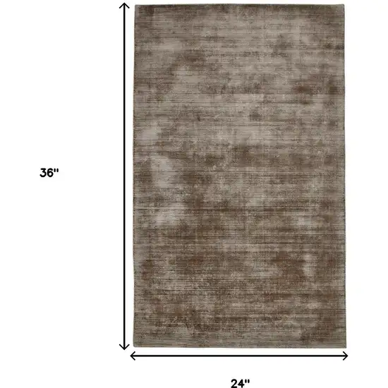 Brown And Gray Striped Hand Woven Area Rug Photo 9