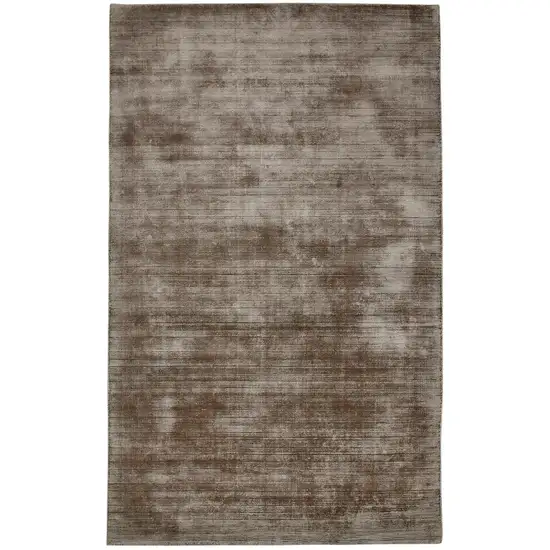 Brown And Gray Striped Hand Woven Area Rug Photo 3