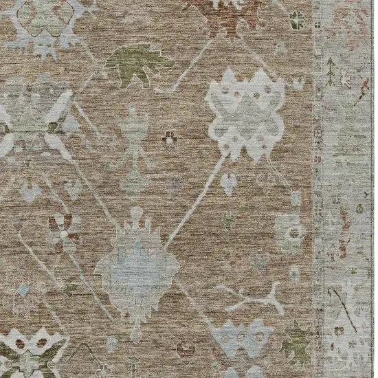 Brown And Gray Tribal Washable Indoor Outdoor Area Rug Photo 3