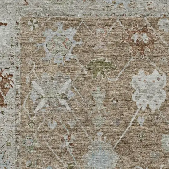 Brown And Gray Tribal Washable Indoor Outdoor Area Rug Photo 8