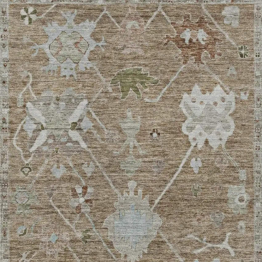 Brown And Gray Tribal Washable Indoor Outdoor Area Rug Photo 3