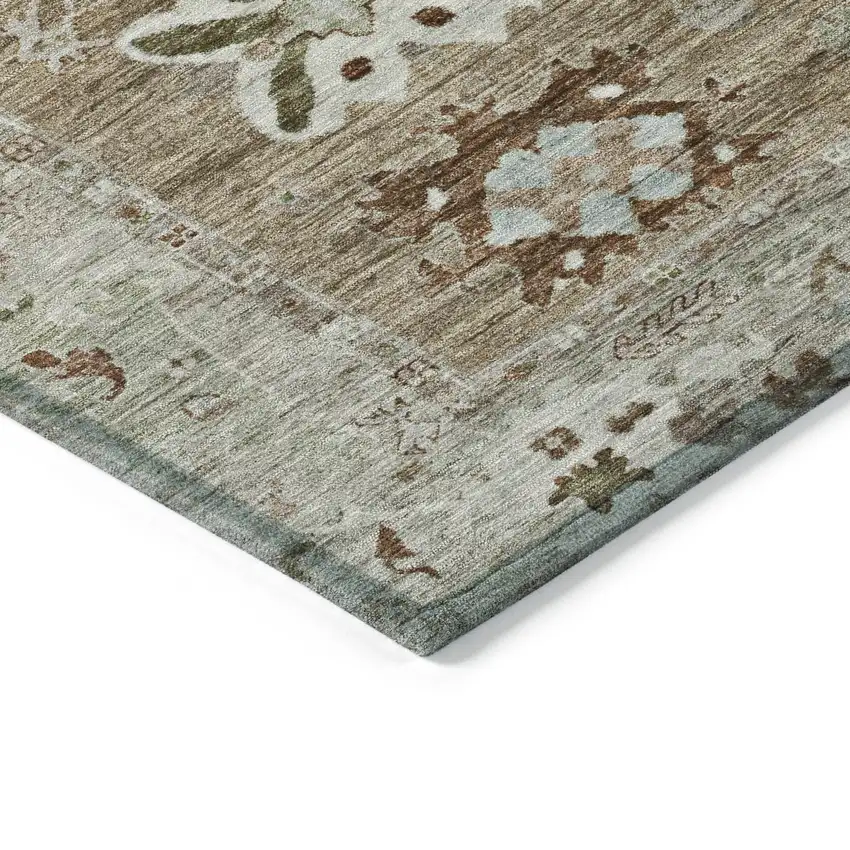 Brown And Gray Tribal Washable Indoor Outdoor Area Rug Photo 6