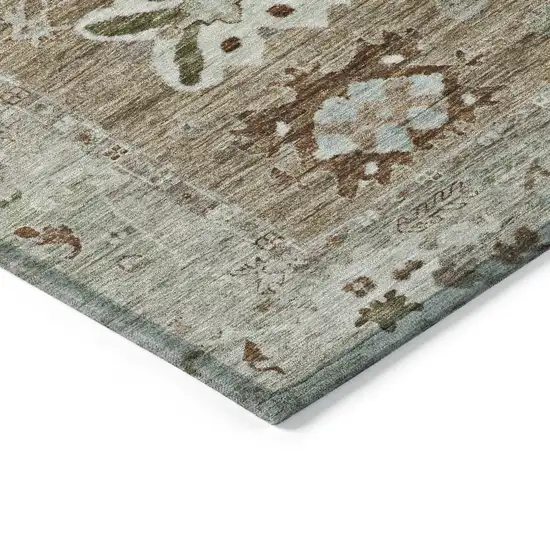 Brown And Gray Tribal Washable Indoor Outdoor Area Rug Photo 7