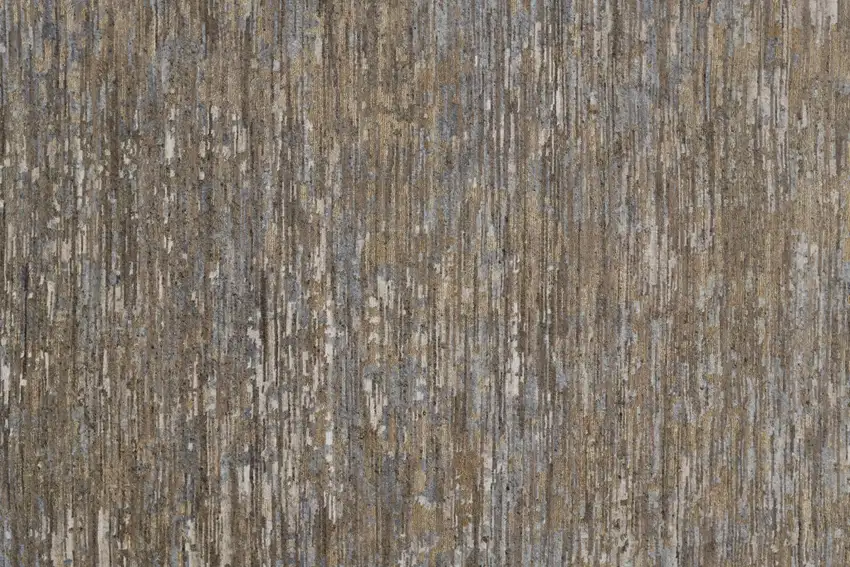 Brown And Gray Wool Abstract Hand Knotted Area Rug Photo 9
