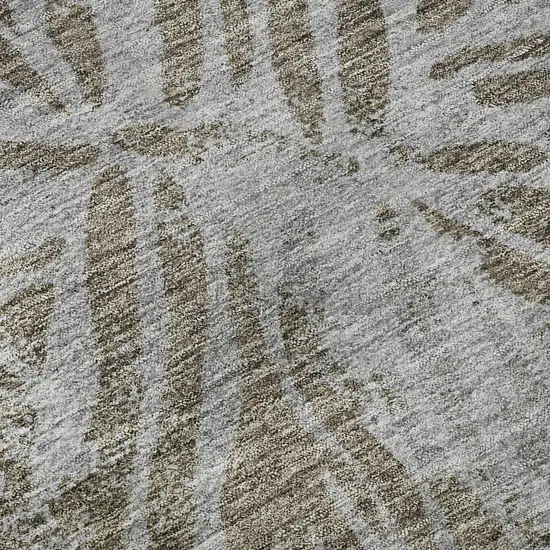 Brown And Gray Zebra Print Washable Area Rug With UV Protection Photo 9