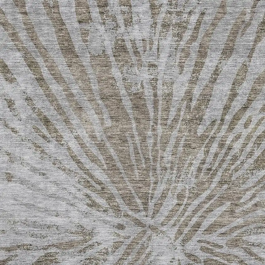 Brown And Gray Zebra Print Washable Area Rug With UV Protection Photo 3