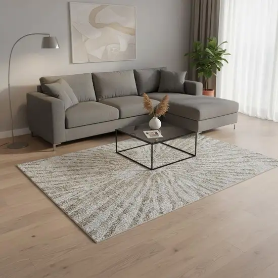 Brown And Gray Zebra Print Washable Area Rug With UV Protection Photo 2