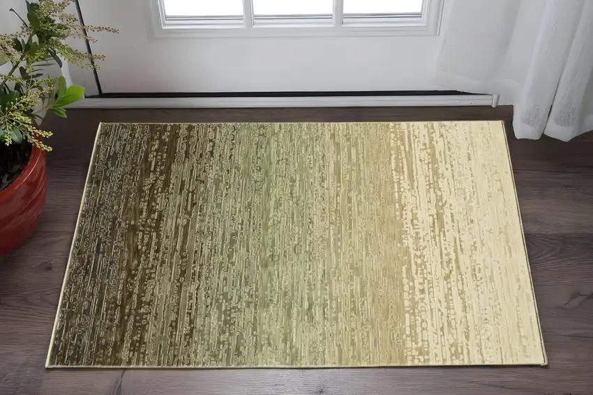 Brown And Green Abstract Area Rug Photo 1