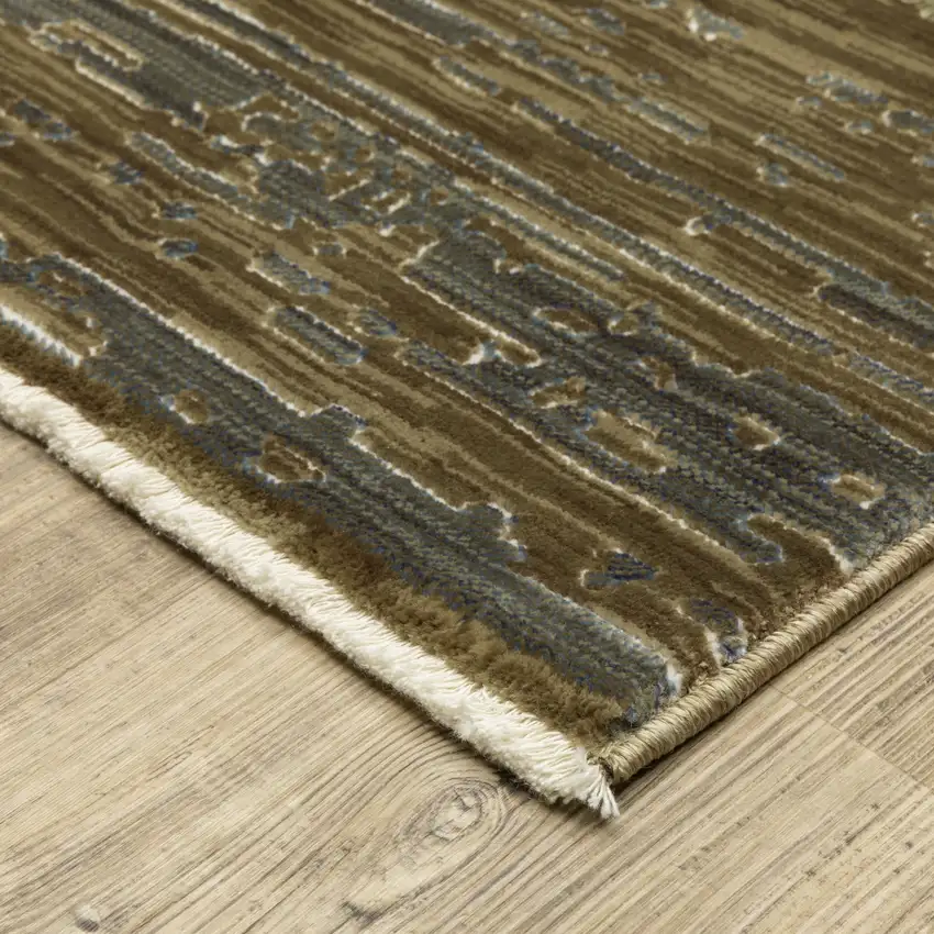 Brown And Green Abstract Area Rug Photo 9
