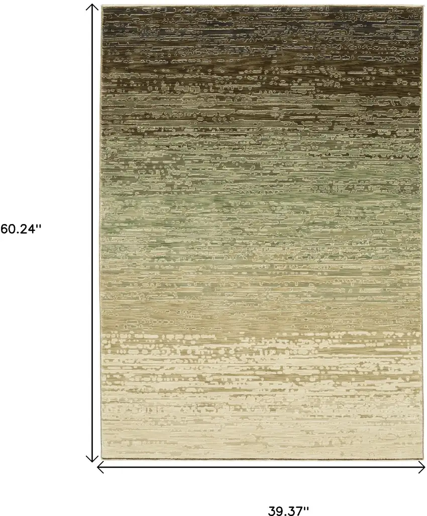 Brown And Green Abstract Area Rug Photo 3