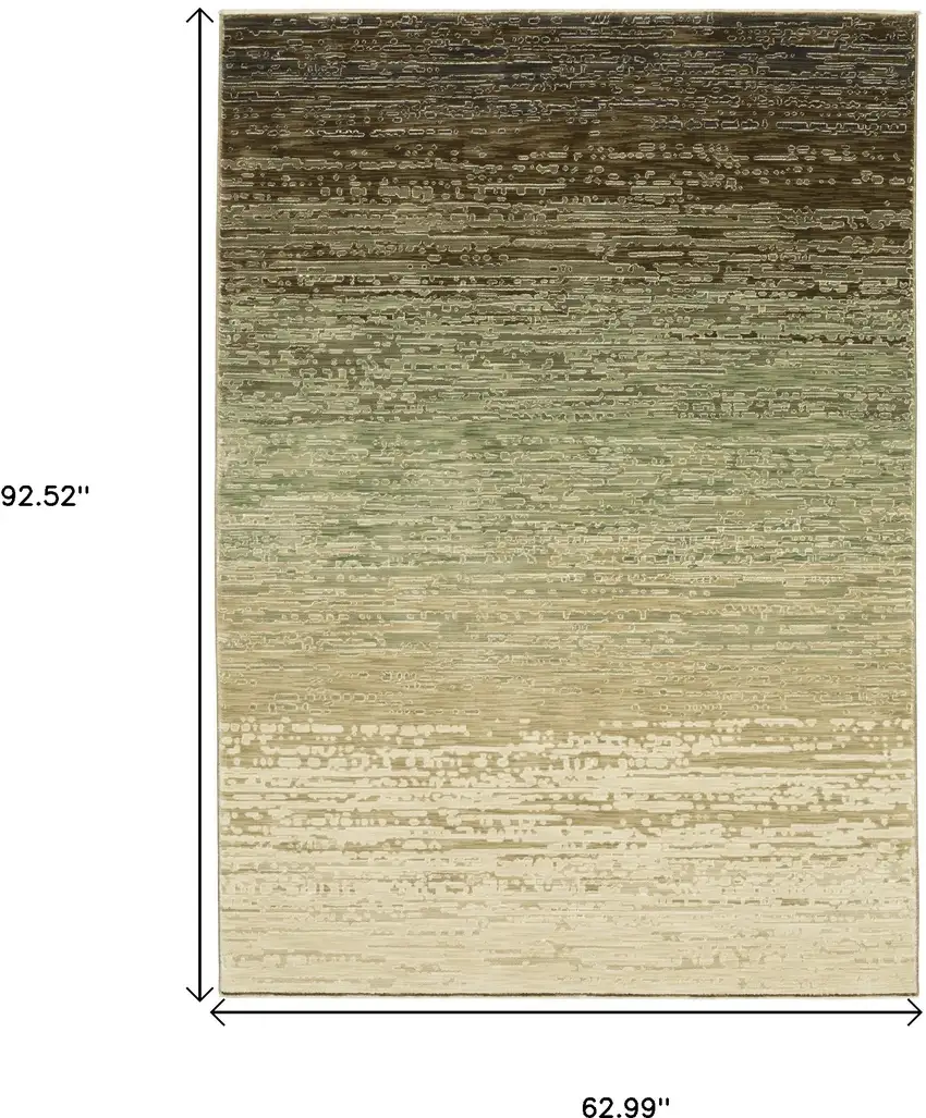 Brown And Green Abstract Area Rug Photo 3