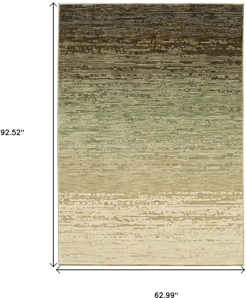 Brown And Green Abstract Area Rug Photo 3