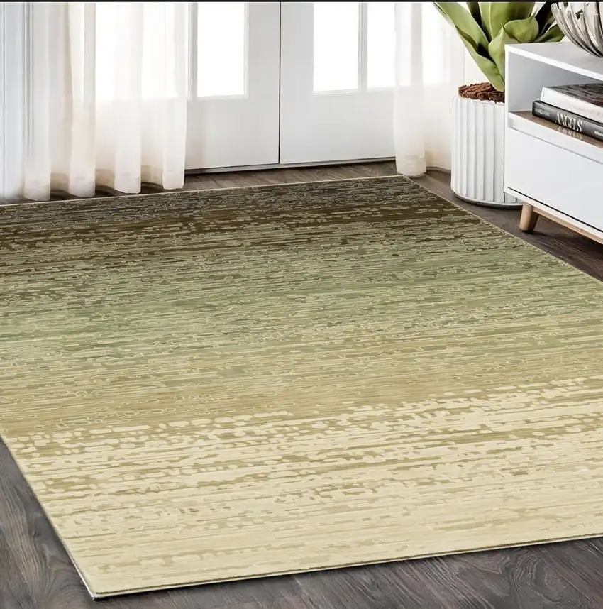 Brown And Green Abstract Area Rug Photo 1