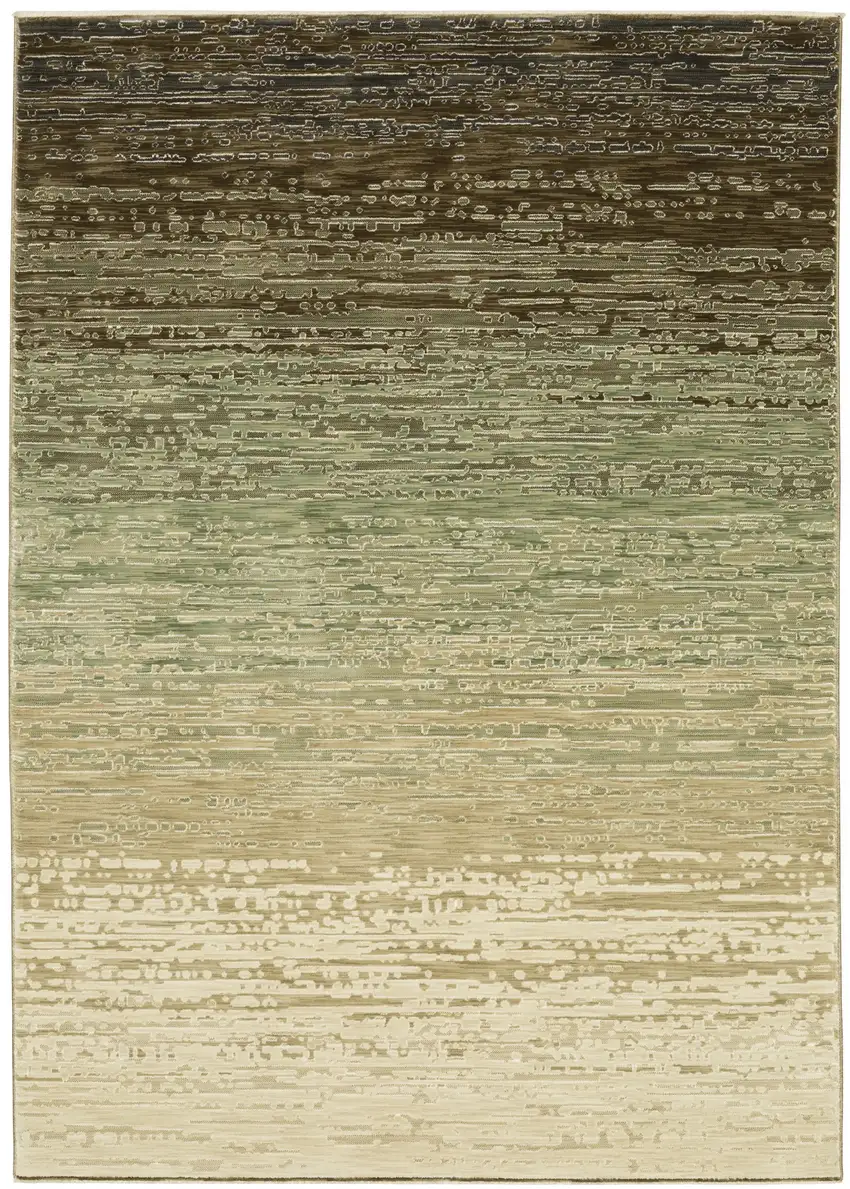 Brown And Green Abstract Area Rug Photo 2