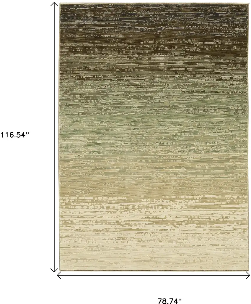 Brown And Green Abstract Area Rug Photo 3