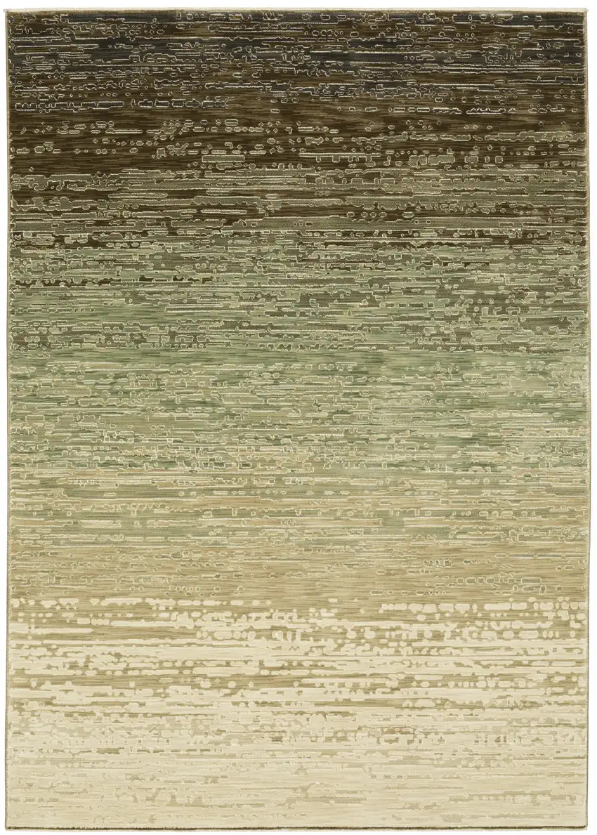 Brown And Green Abstract Area Rug Photo 4