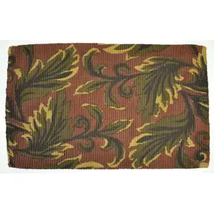 Photo of Brown And Green Jute Botanical Leaves Hand Woven Area Rug